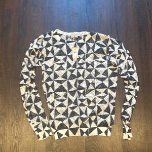 Loft Geometric Patterned Black and White Men's Sweater